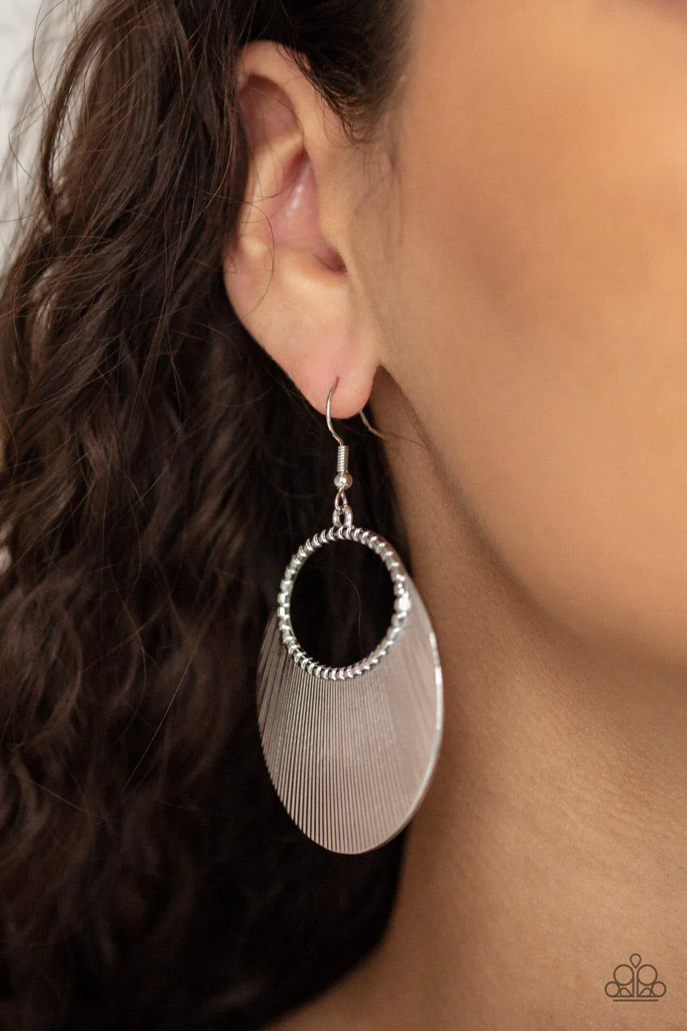 Fan Girl Glam Silver Earrings - Paparazzi Accessories