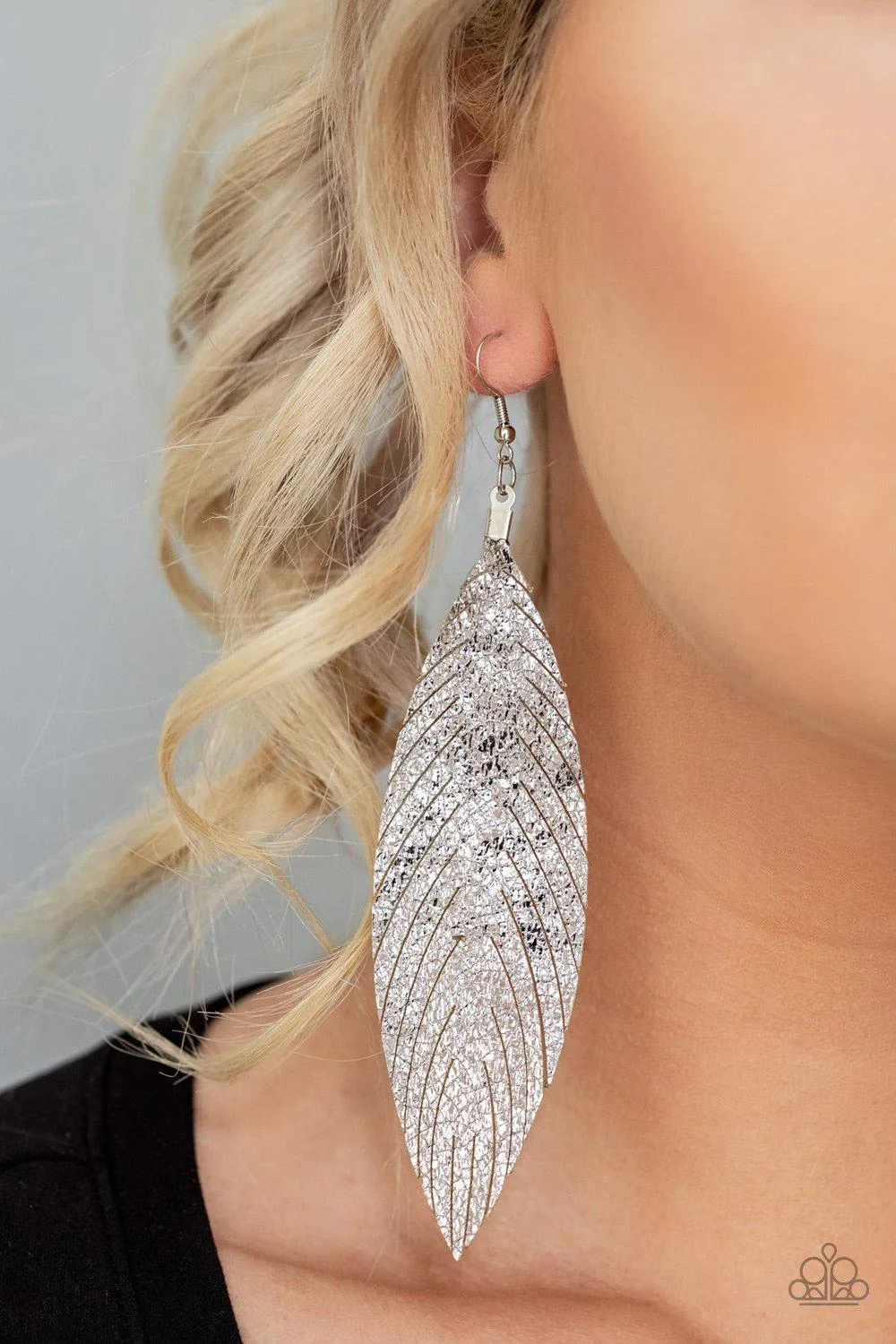 Feather Fantasy Multi Metallic Leather Feather Earrings - Paparazzi Accessories