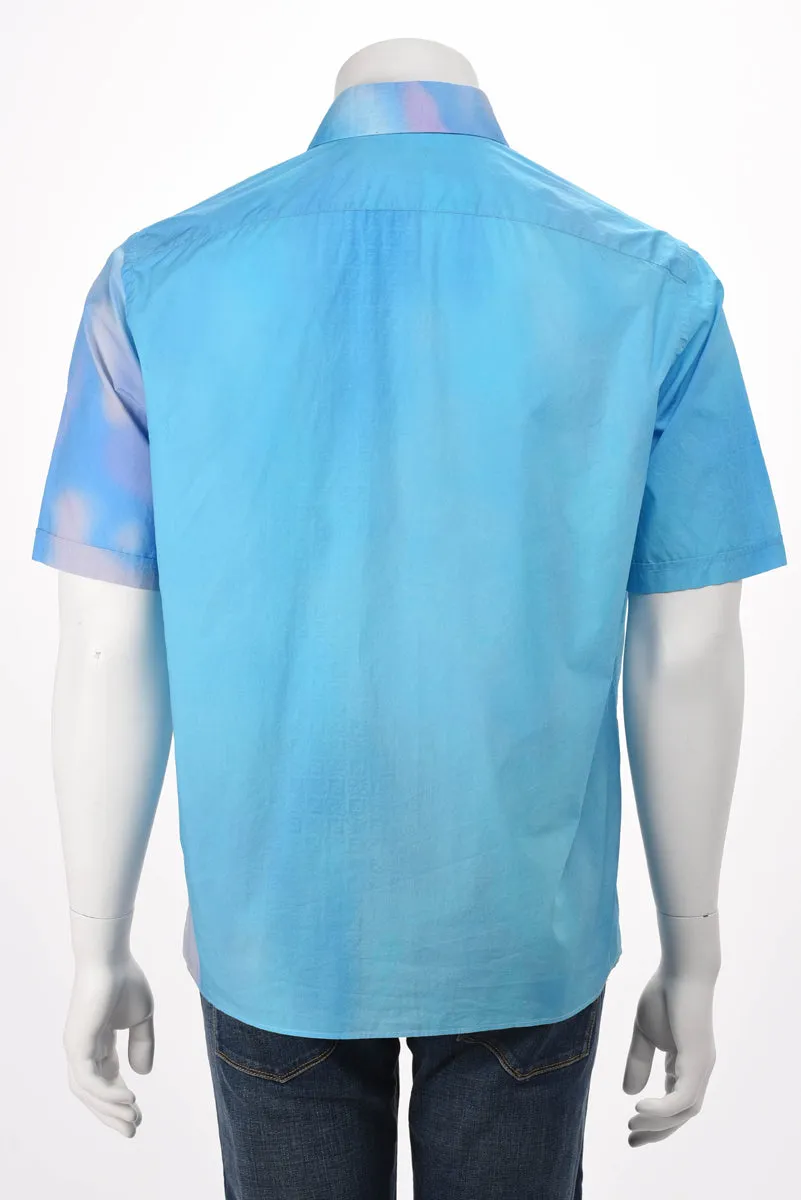 Fendi Aqua Cotton Sunrise Print Shirt 39