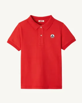 Fire red Salvador kid's organic cotton polo shirt