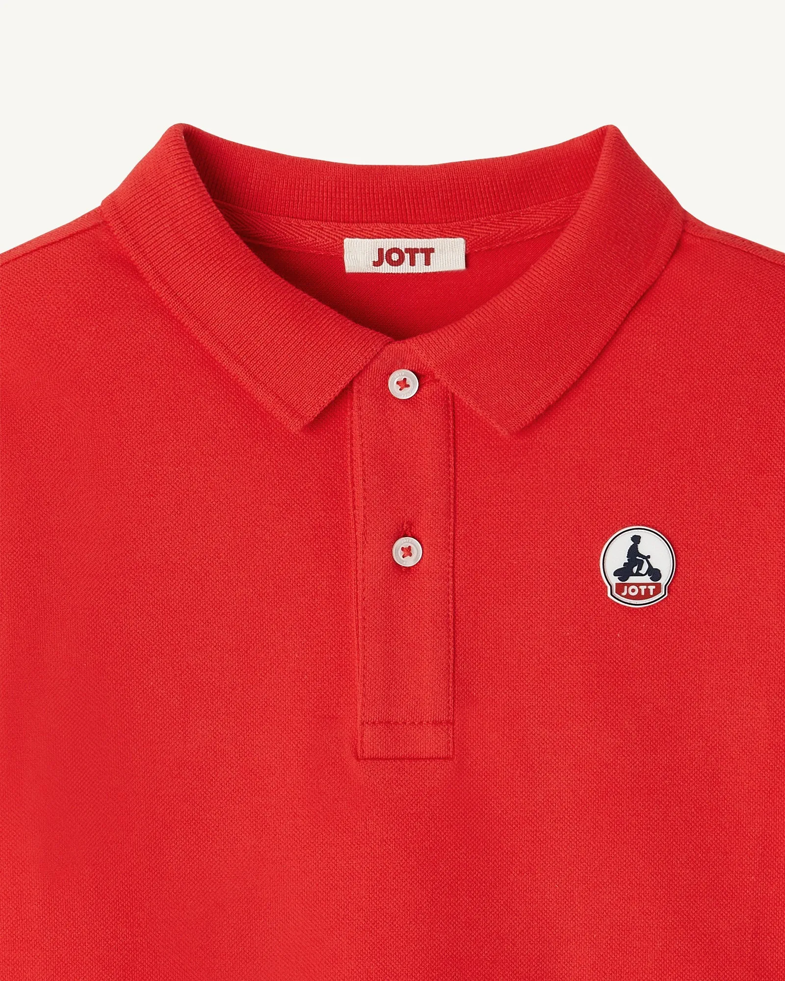 Fire red Salvador kid's organic cotton polo shirt