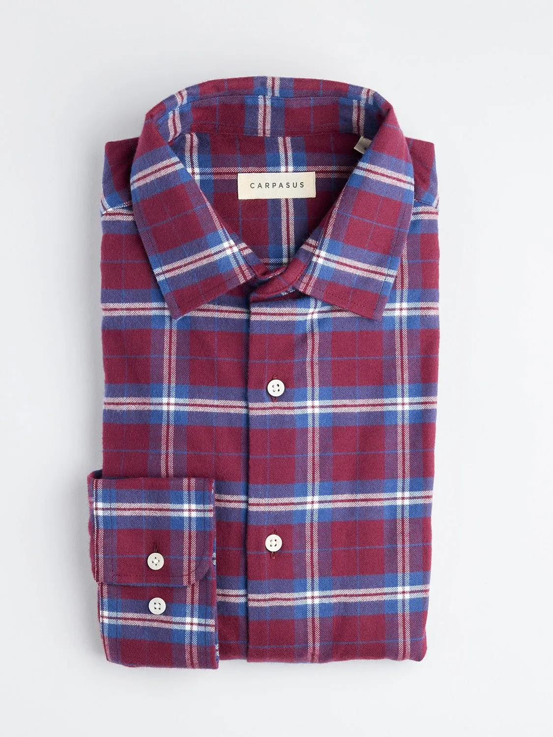 Flannel Shirt Castanio Check Bordeaux