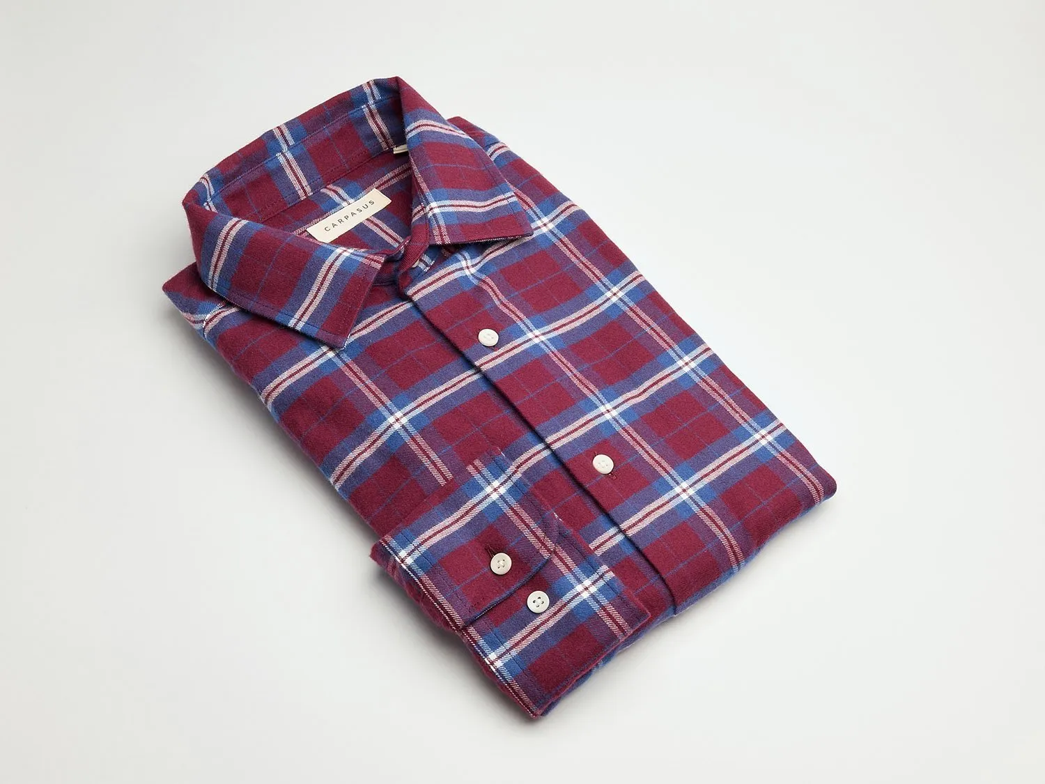 Flannel Shirt Castanio Check Bordeaux