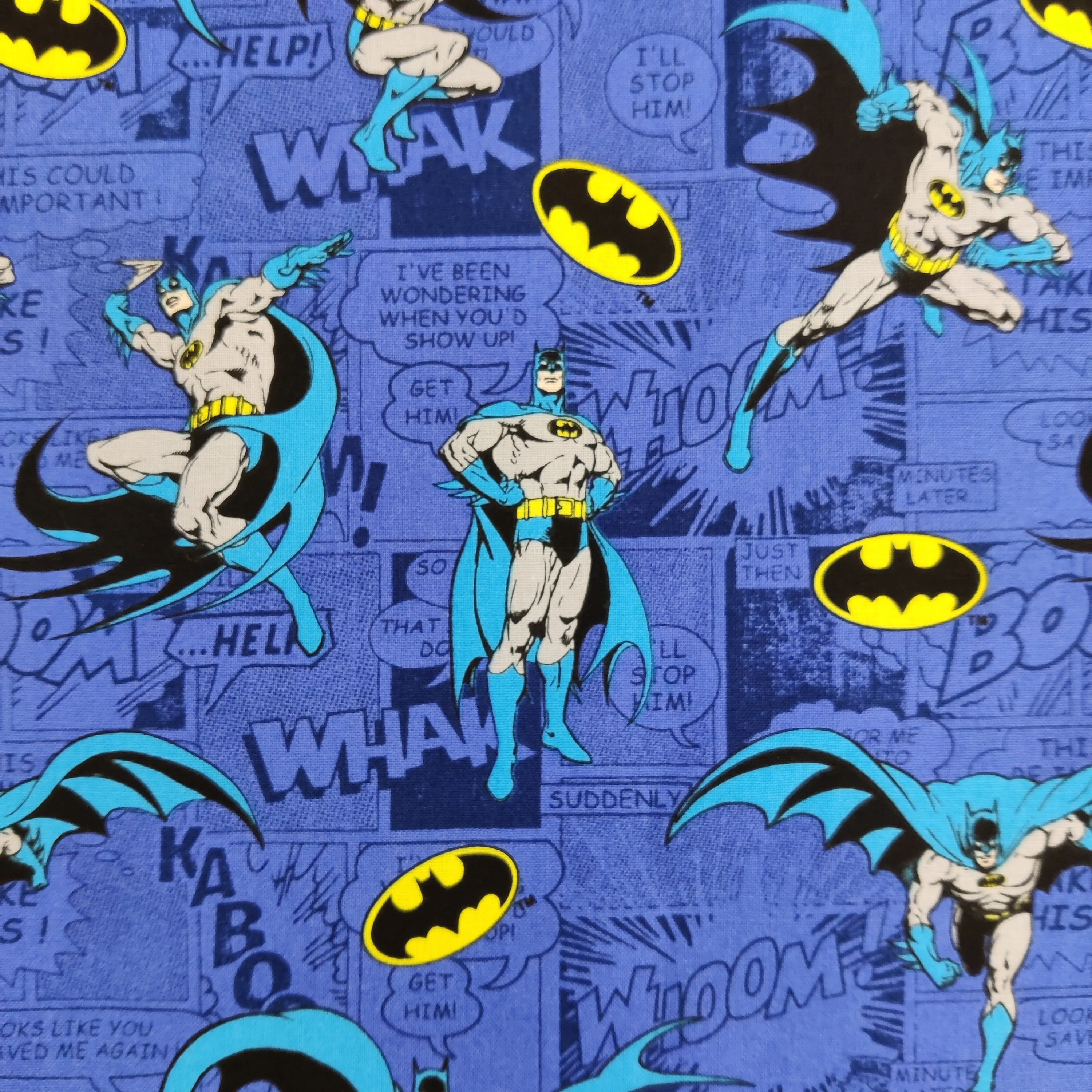 FS636_4 Batman Comics Blue Cotton