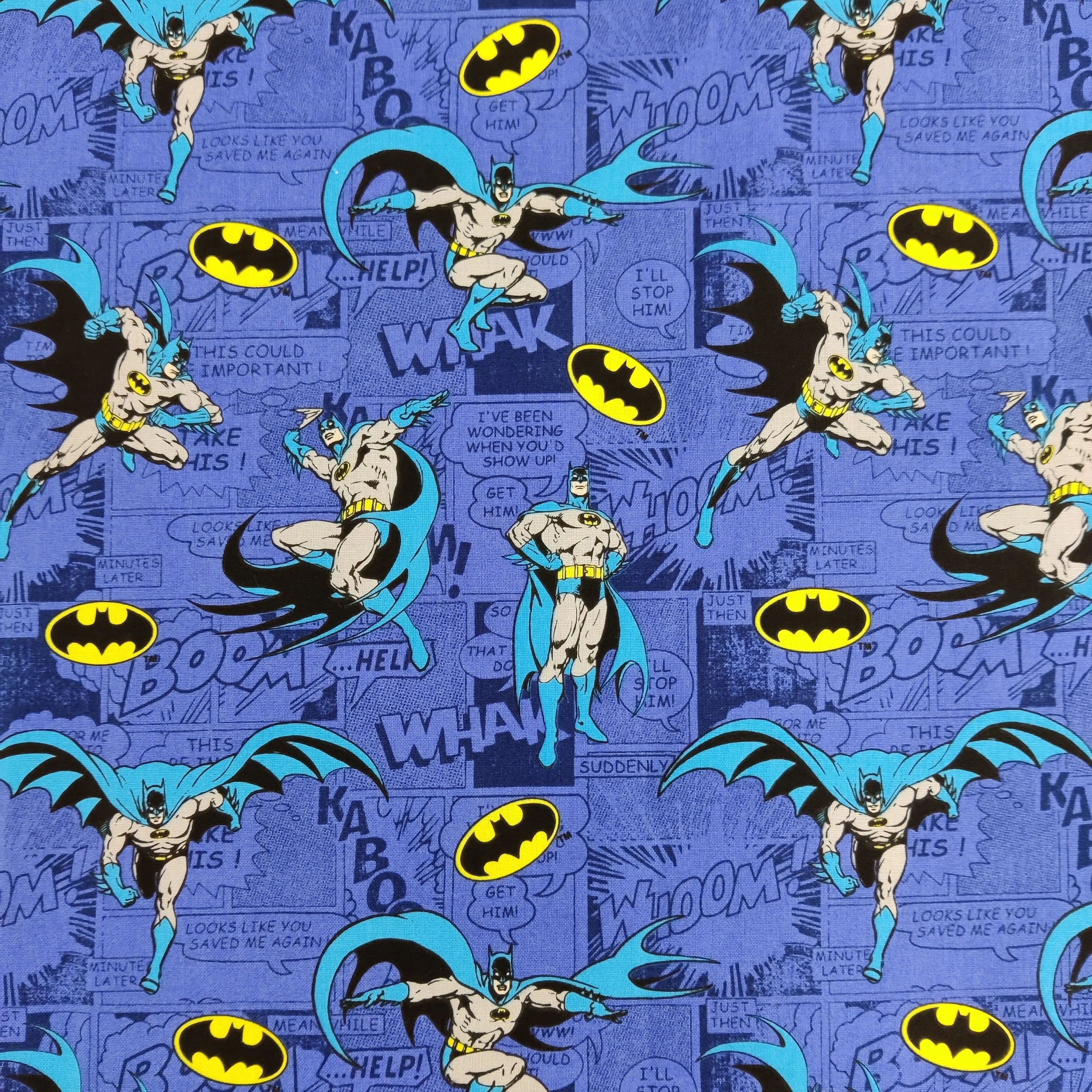 FS636_4 Batman Comics Blue Cotton