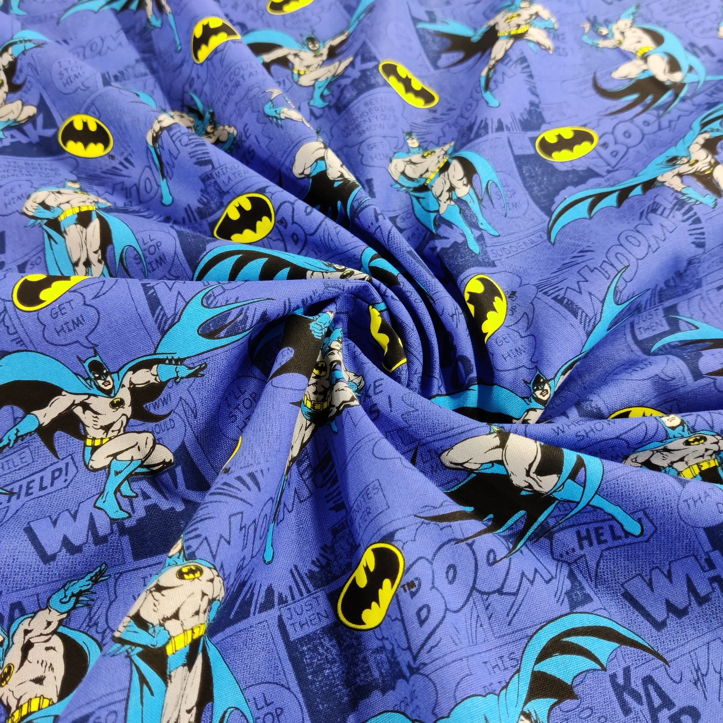 FS636_4 Batman Comics Blue Cotton