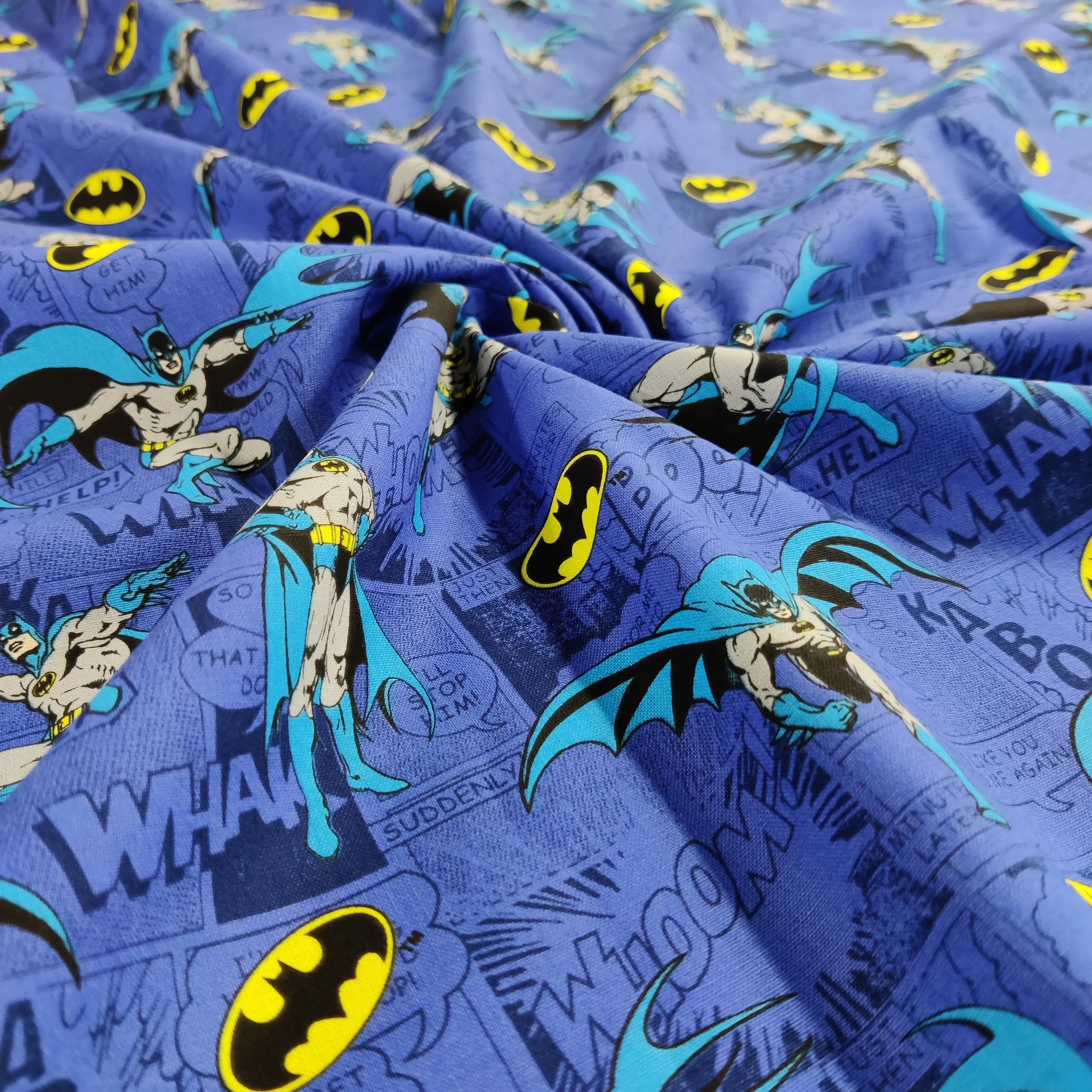 FS636_4 Batman Comics Blue Cotton