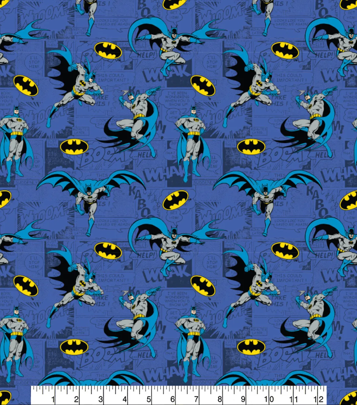 FS636_4 Batman Comics Blue Cotton