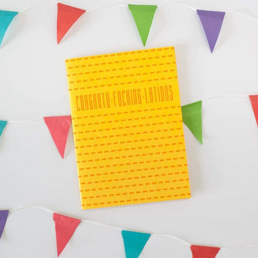 funny congratulations card, congratu-fucking-lations card, congratulations card with curse word