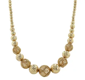 Gold 14k yellow gold Diamond cut bead necklace