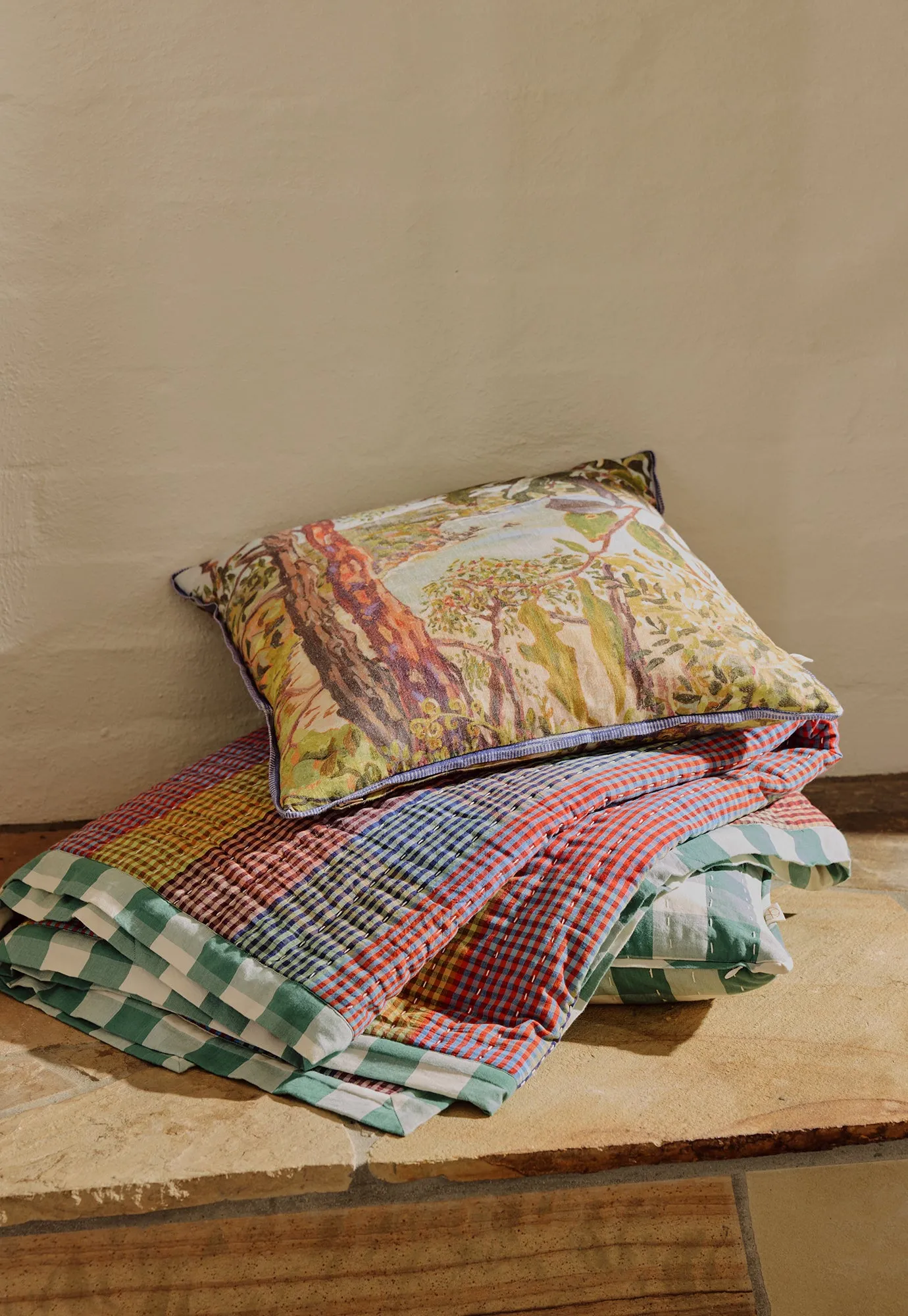 Handwoven Cotton Kantha Quilt