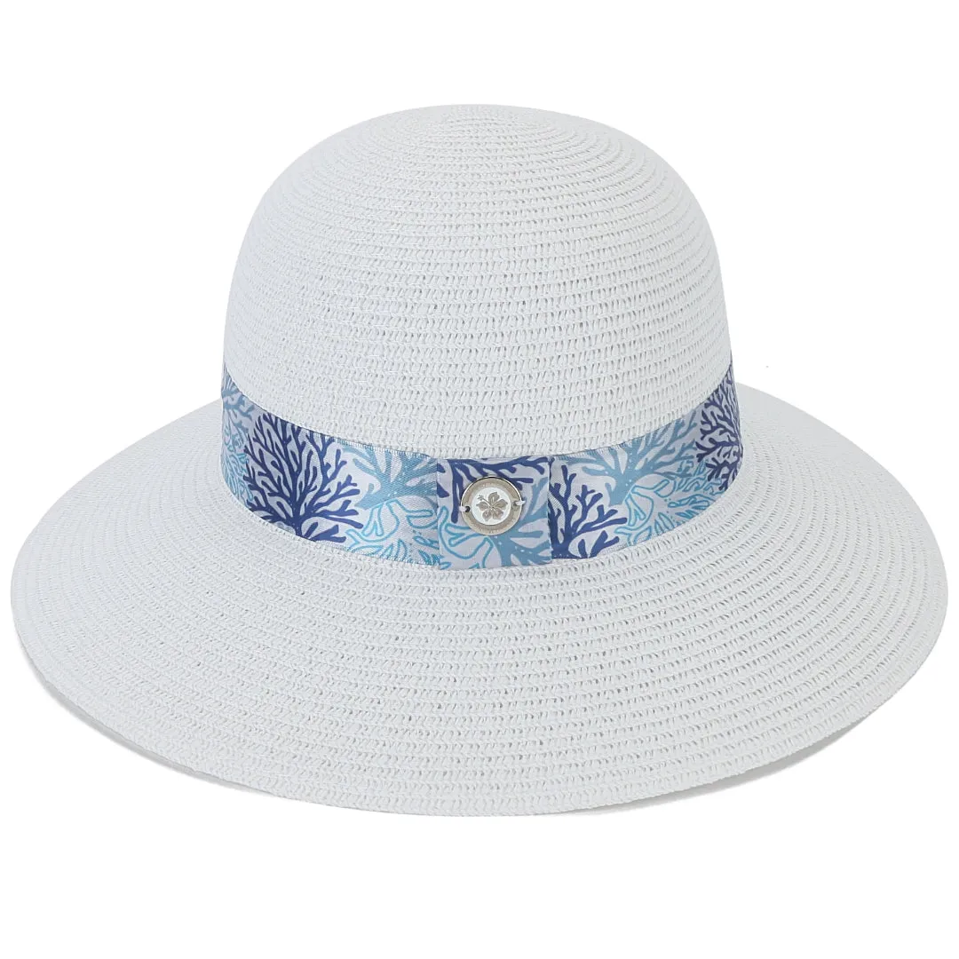 Hat Orchid White Coral Blue