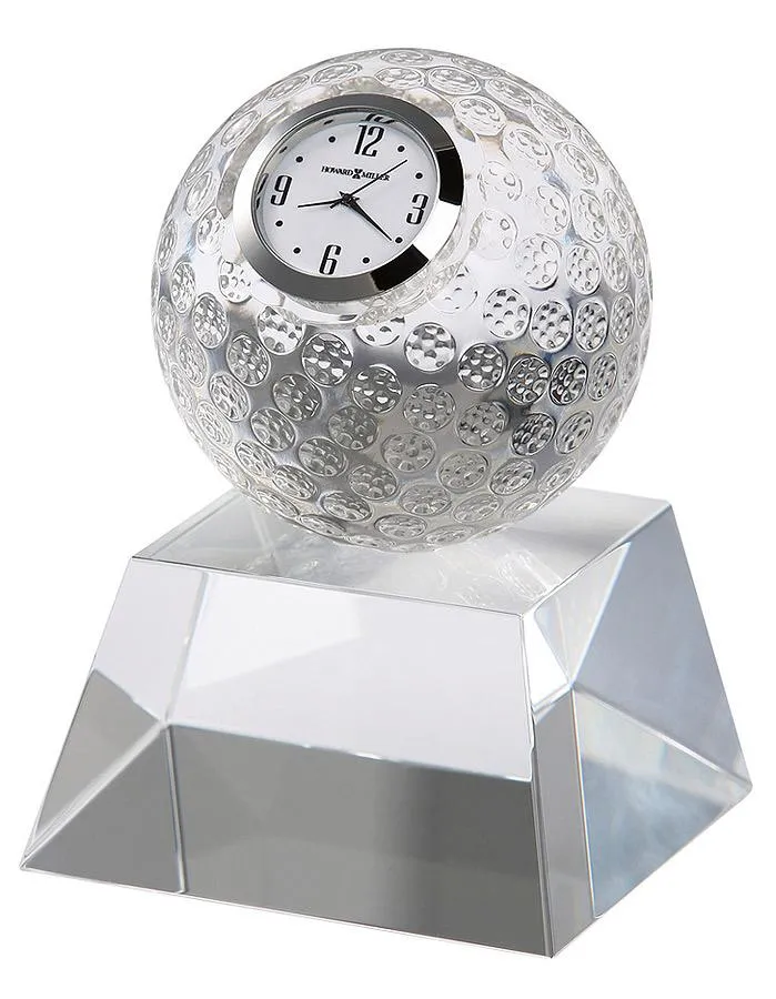 Howard Miller Fairway Crystal Golf Ball Clock - Silver Accents - Crystal Base