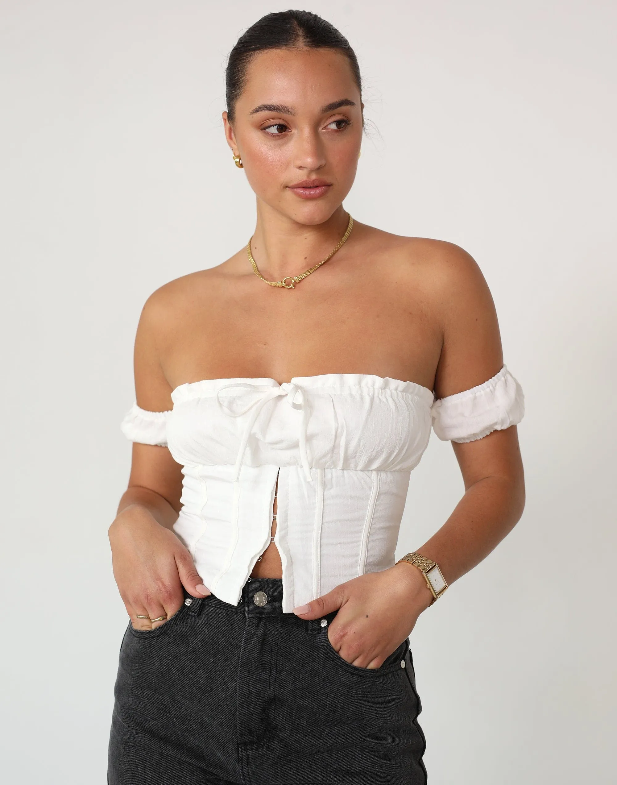 In Love Corset Top (White)