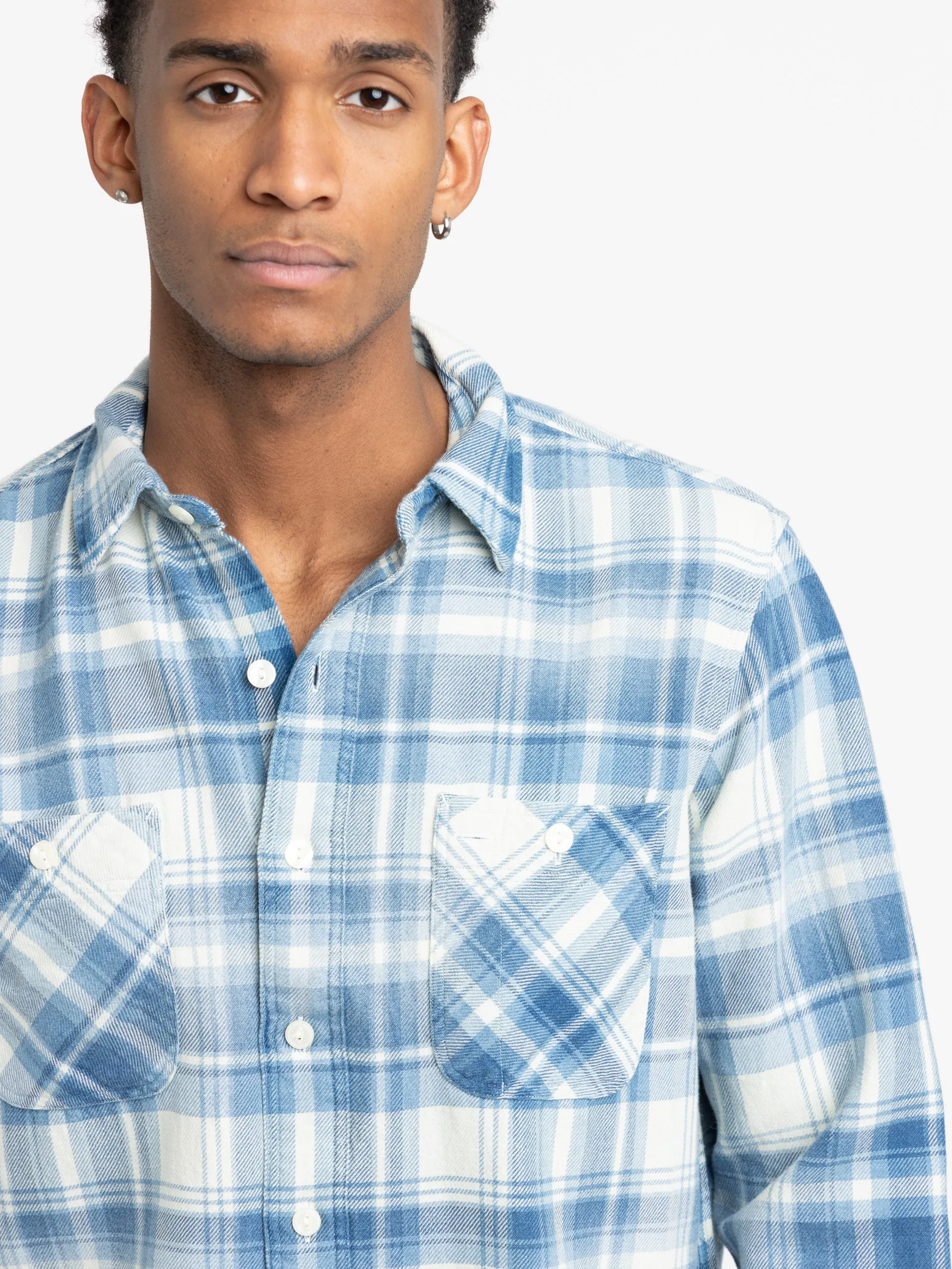 Indigo Plaid Twill Workshirt