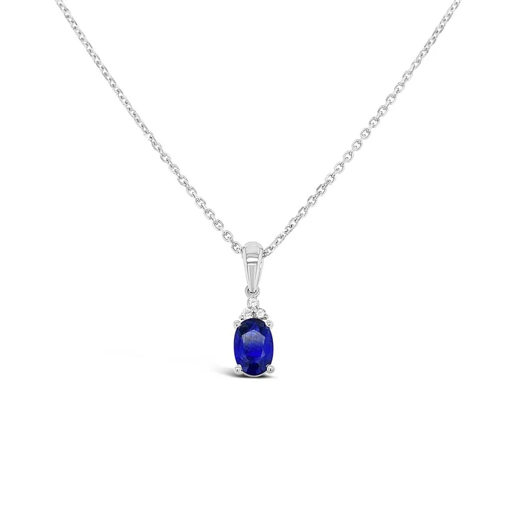 Irisa by Martin Binder Oval Blue Sapphire & Diamond Accent Necklace