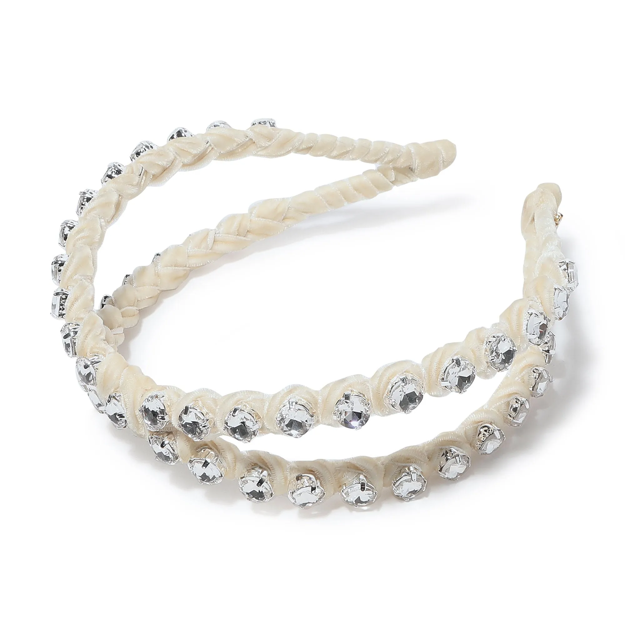 IVORY CRYSTAL CROSSOVER HEADBAND