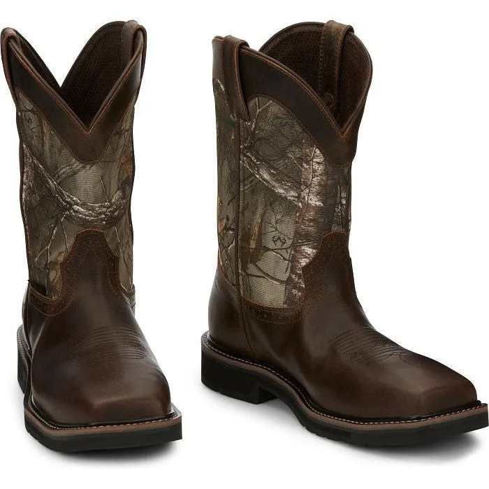 Justin Men's Trekker 11" CT WP Western Work Boot -Brown- SE4677