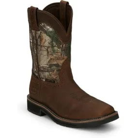 Justin Men's Trekker 11" CT WP Western Work Boot -Brown- SE4677