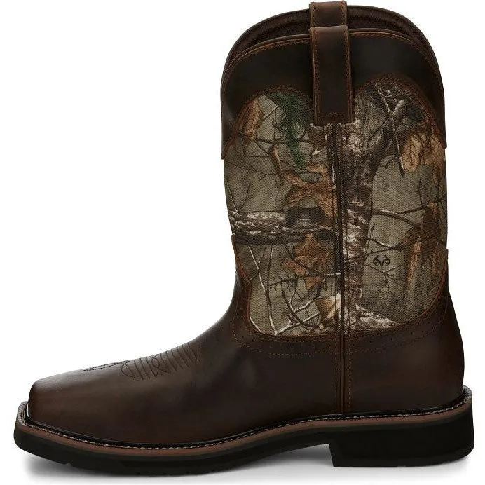 Justin Men's Trekker 11" CT WP Western Work Boot -Brown- SE4677