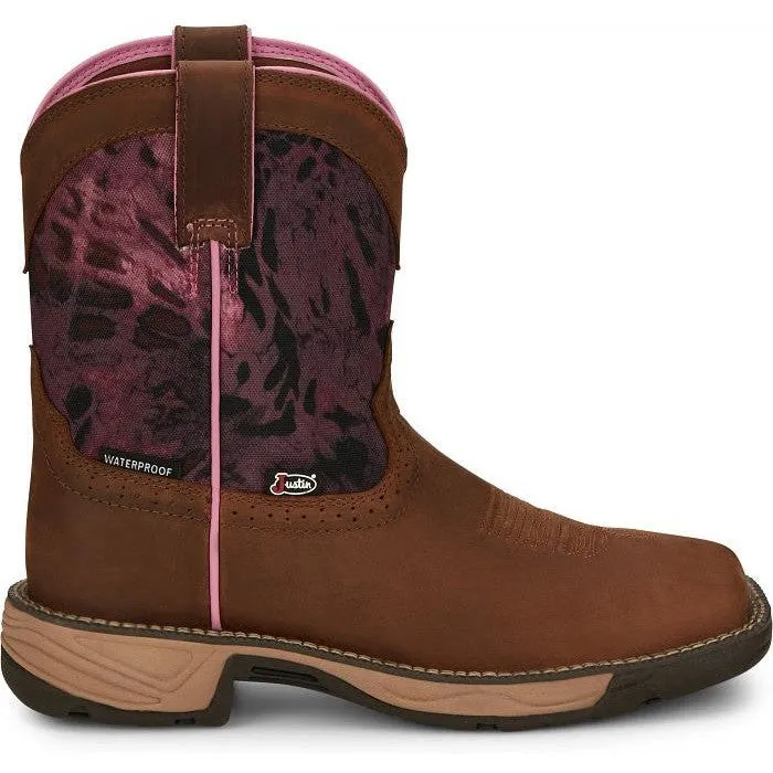 Justin Women's Rush 8 Waterproof Western Work Boot -Brown- SE4358