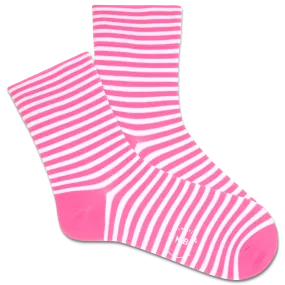 K.Bell Women's Aloe Infused Hydrating Microfiber Striped Crew Sock