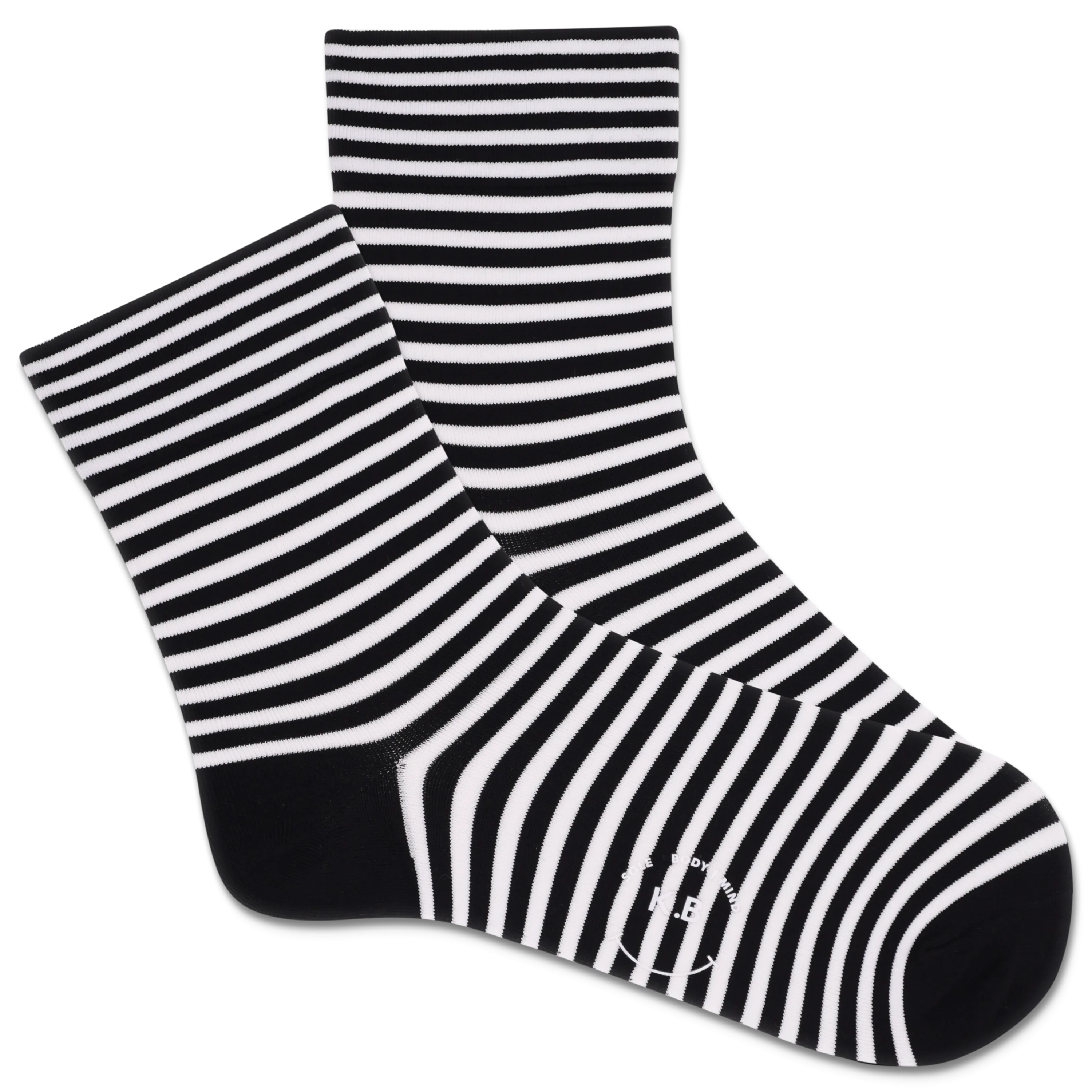 K.Bell Women's Aloe Infused Hydrating Microfiber Striped Crew Sock