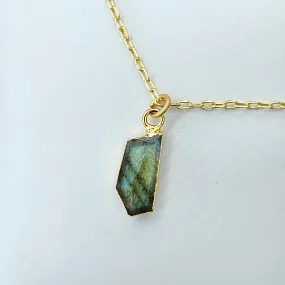 Labradorite Untetherd Soul Necklace - Gold