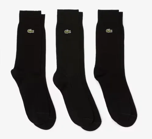 Lacoste Unisex High-Cut Cotton Pique Socks Three-Pack