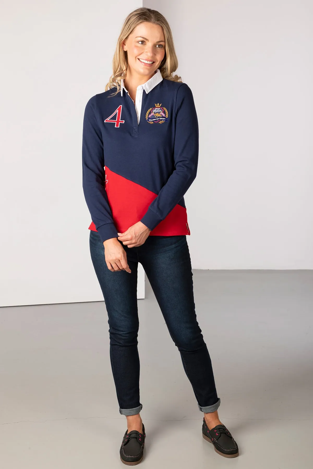 Ladies Rugby Shirt - Diagonal Panel