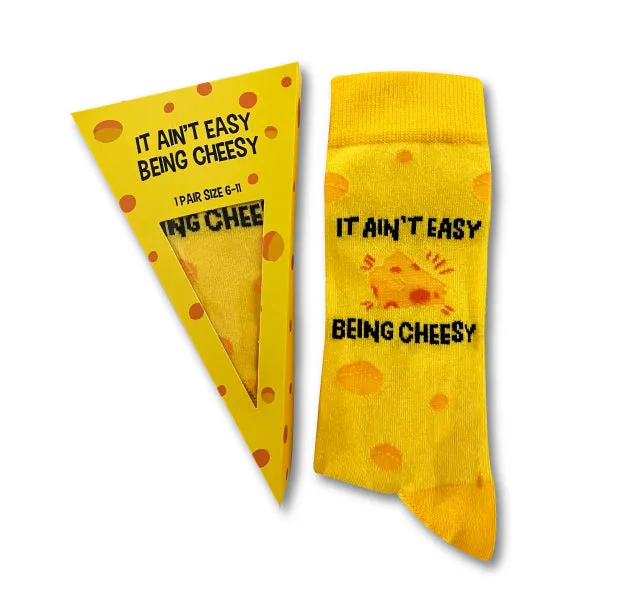 Ladies/Gents Cotton Rich Socks Uni-Sex Urban Eccentric Novelty It Easy Being Cheesy Slice