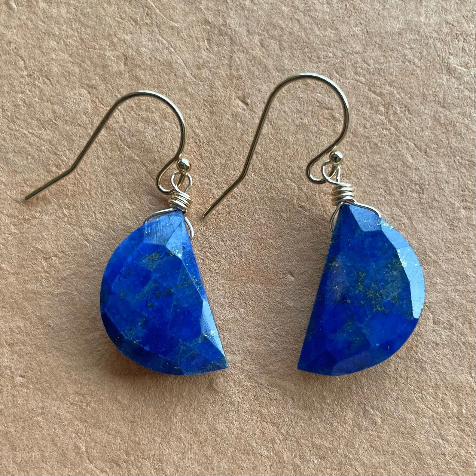 Lapis Lazuli Moon Dangles