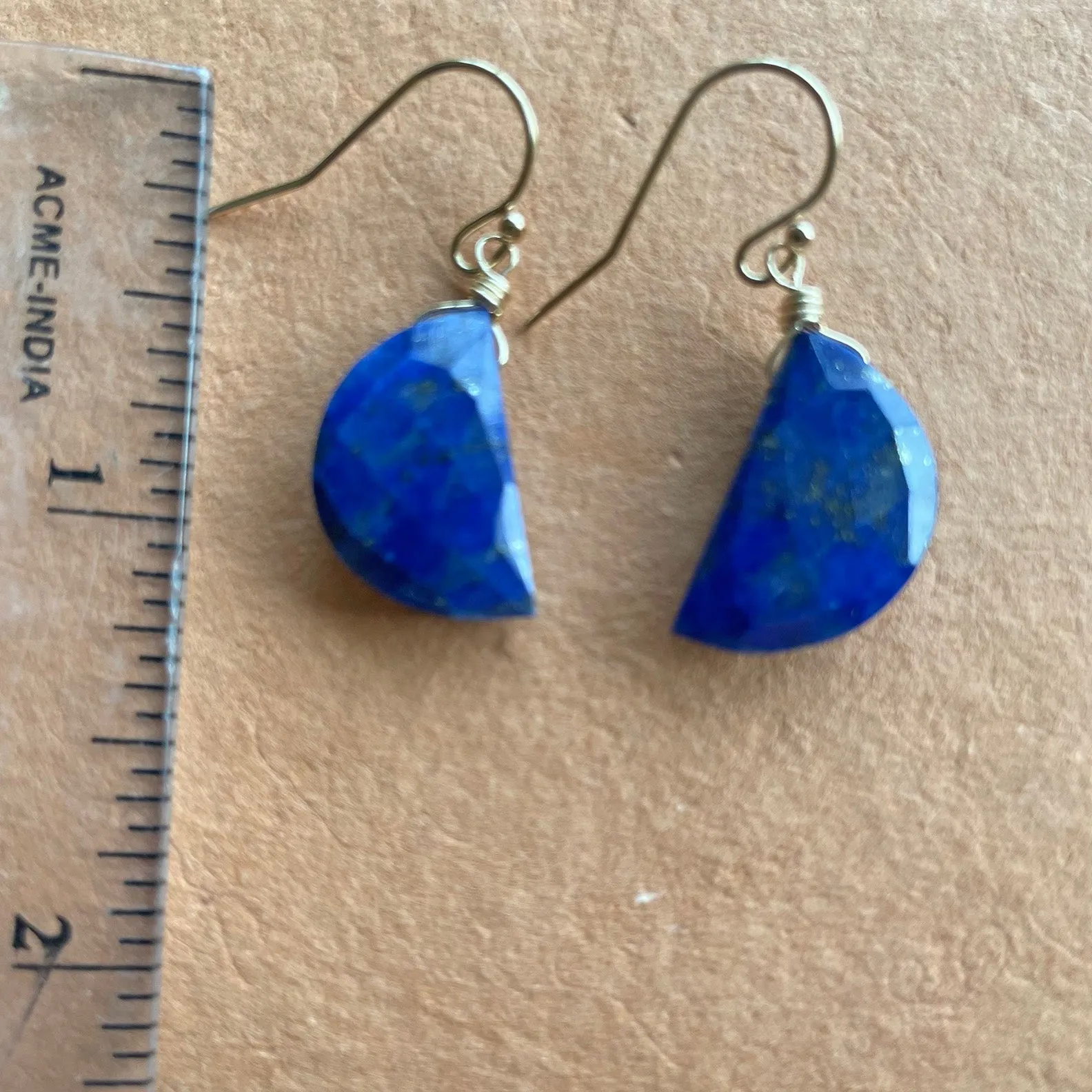 Lapis Lazuli Moon Dangles