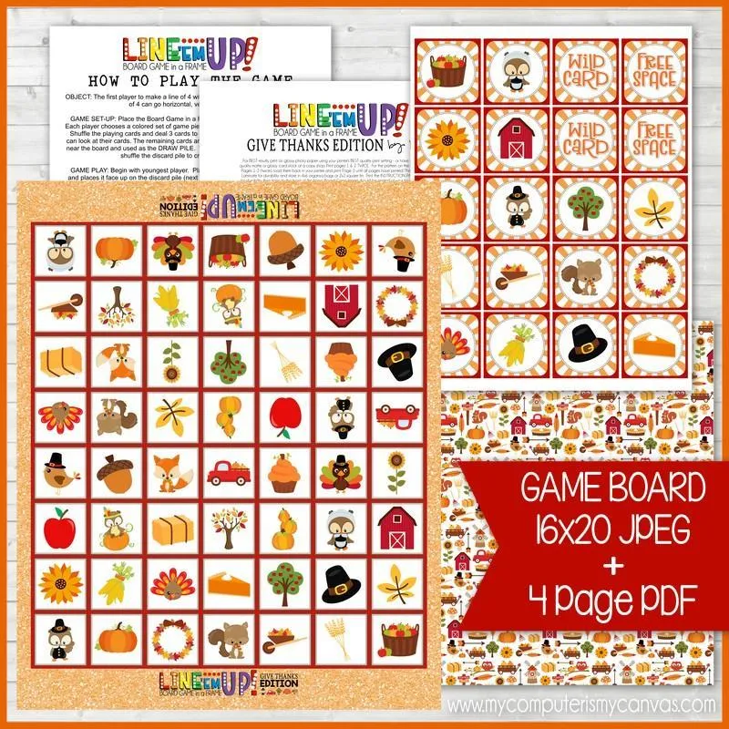 LINE 'Em UP! {HARVEST/Thanksgiving} PRINTABLE Game