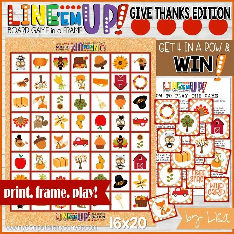 LINE 'Em UP! {HARVEST/Thanksgiving} PRINTABLE Game