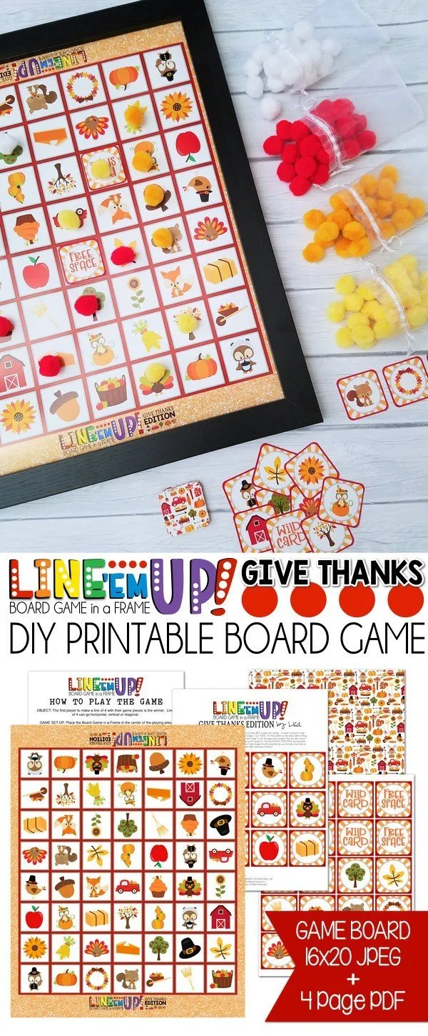 LINE 'Em UP! {HARVEST/Thanksgiving} PRINTABLE Game