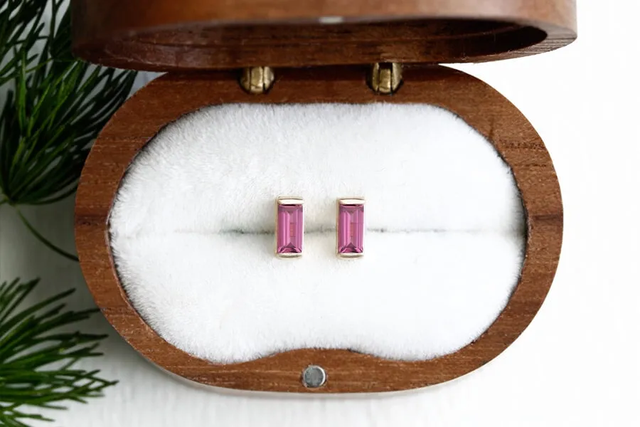 Linea Pink Tourmaline Studs