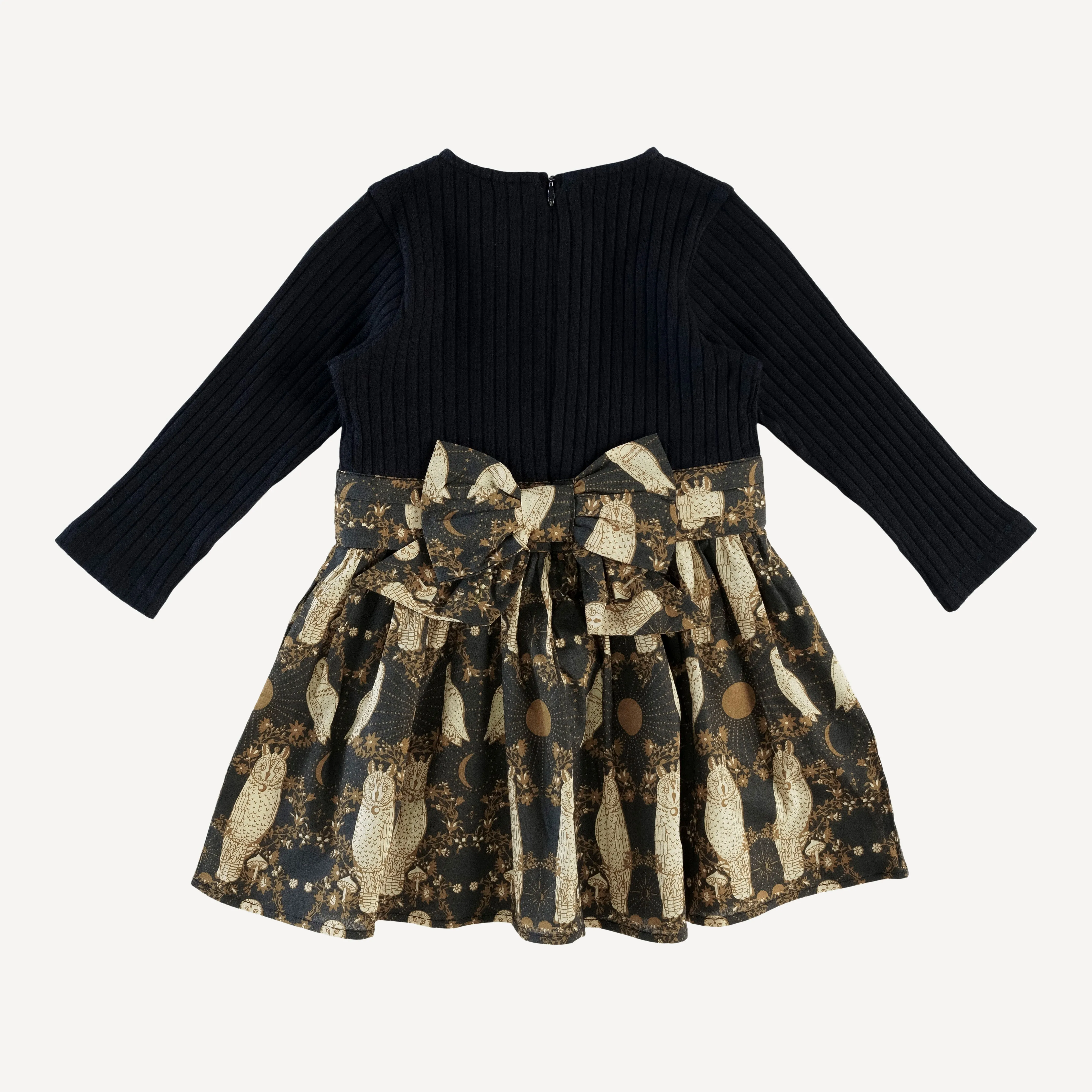 long sleeve classic ballet dress | mystical owl | organic cotton woven