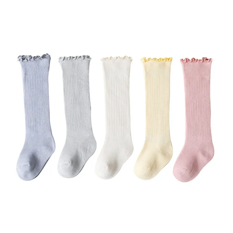 Loose Mouth Fungus Edge Combed Cotton Girls Baby Socks