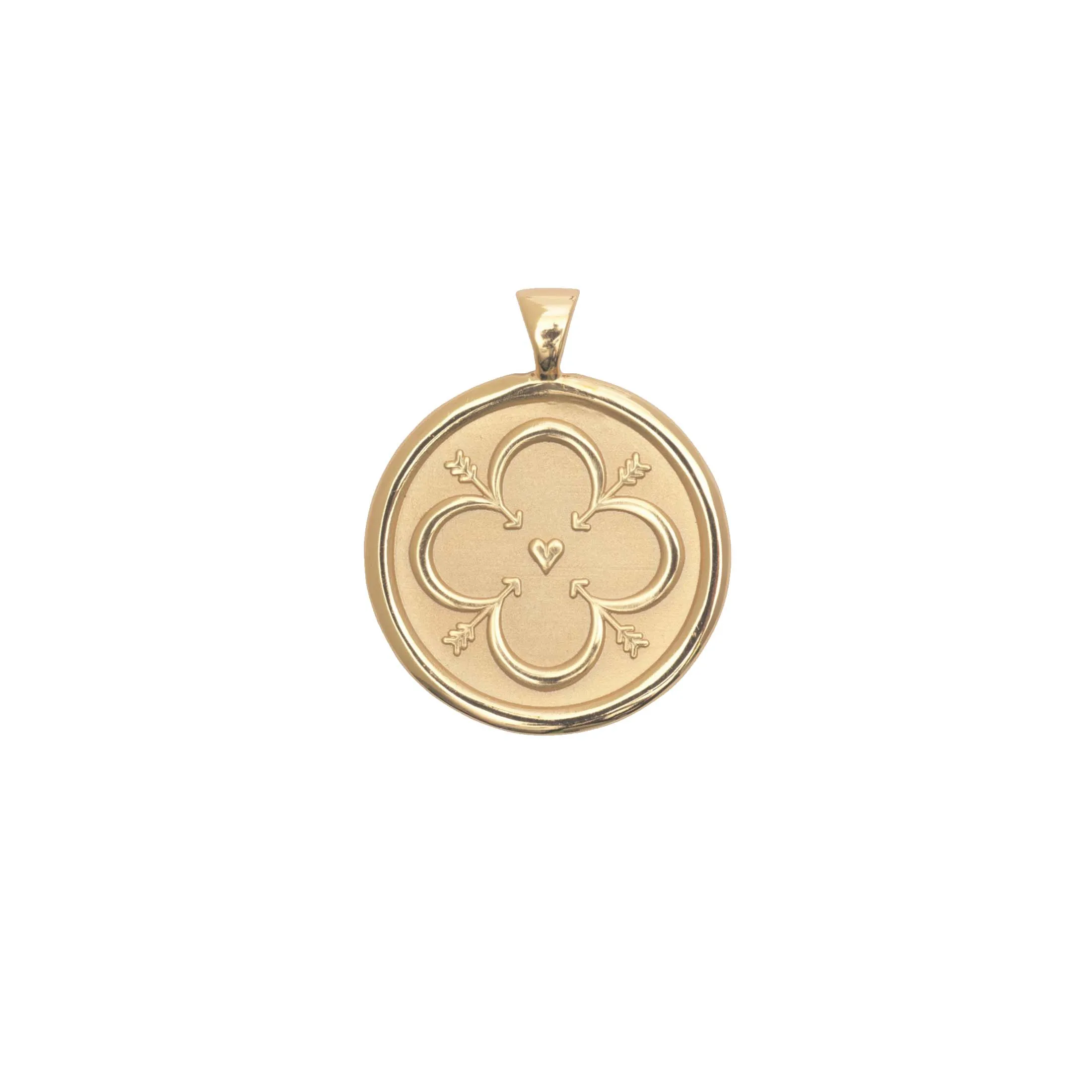 LOVE JW Small Pendant Coin in Solid Gold