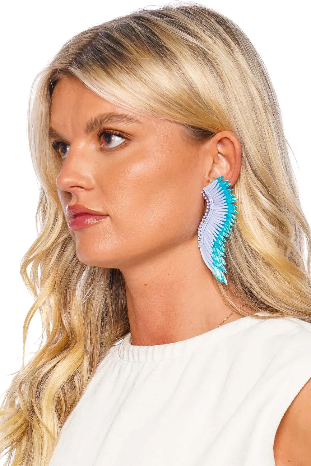 Madeline Raffia Powder Blue Earrings