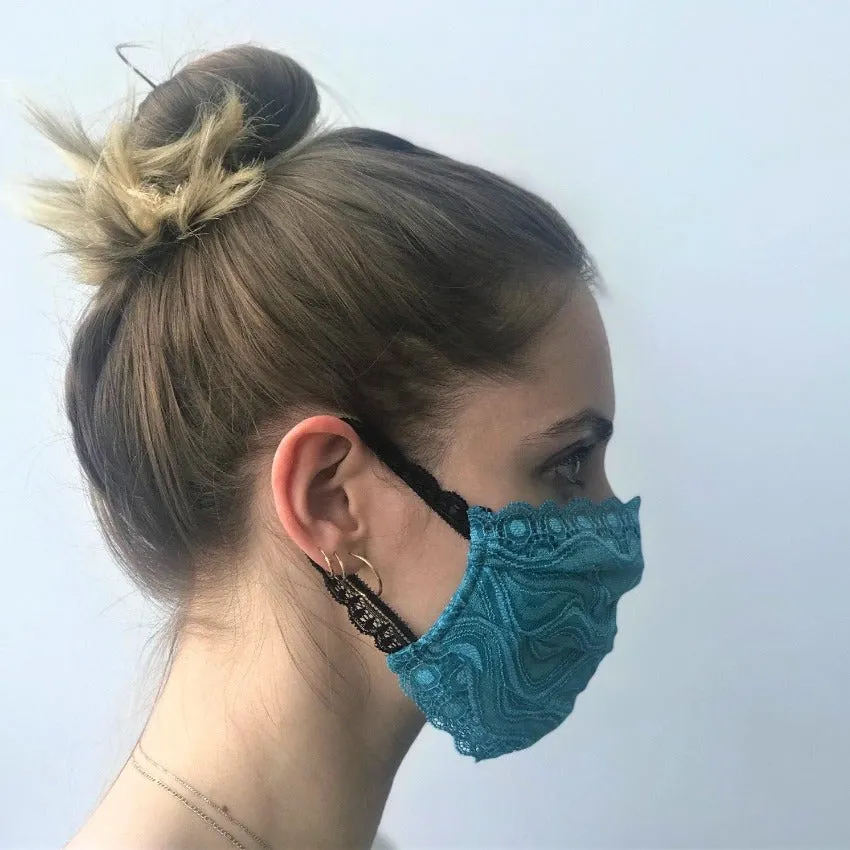 Mask | Waves | Teal | 2-Layers | One Size