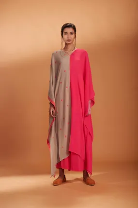 Mati Dual Kaftan Set Coral & Khaki