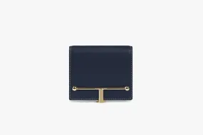 Melville Street Wallet - Navy with Vanilla Stitch