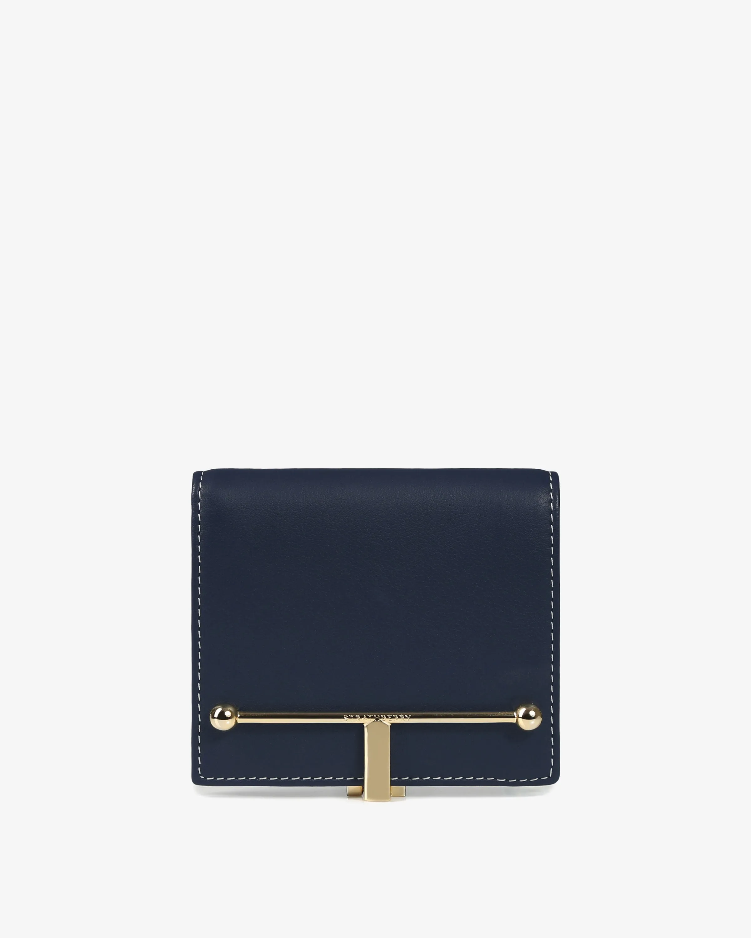 Melville Street Wallet - Navy with Vanilla Stitch