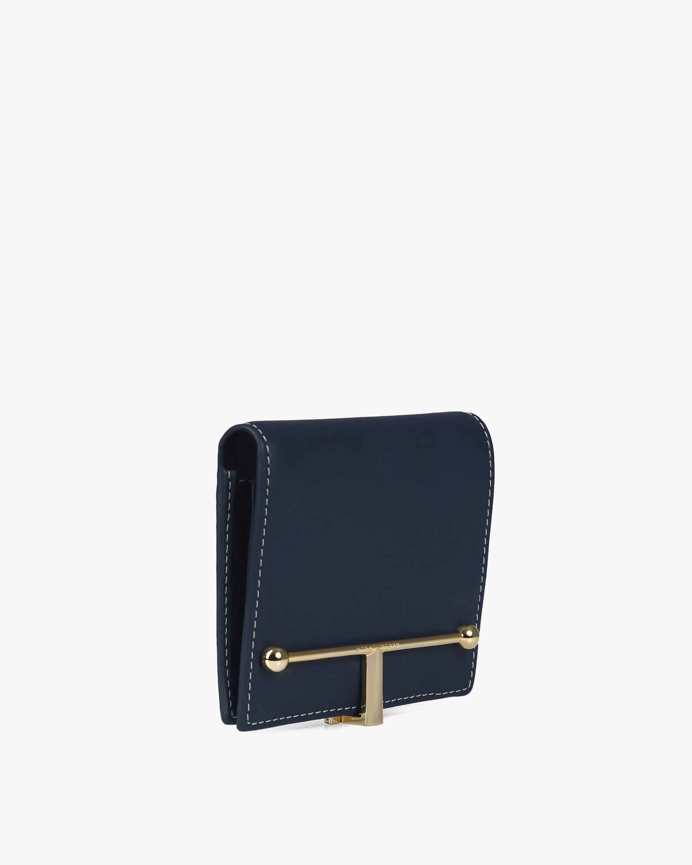 Melville Street Wallet - Navy with Vanilla Stitch