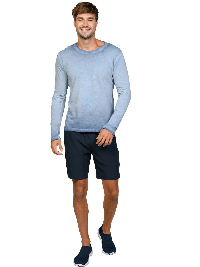 Men's long sleeve cool wash crew neck t-shirt