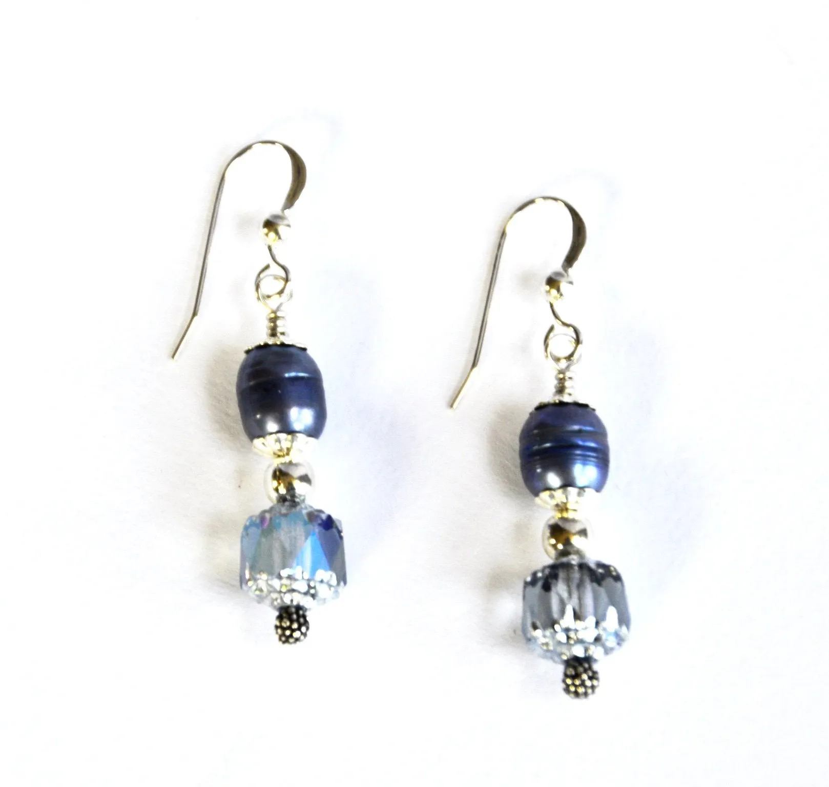 Midnight Blue Pearl Earrings