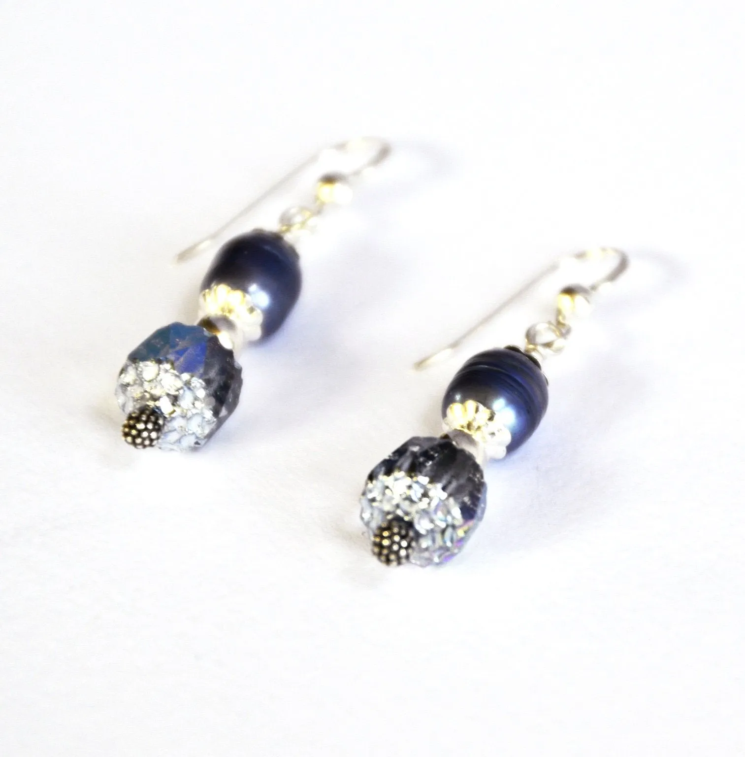 Midnight Blue Pearl Earrings