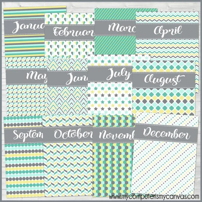 MINT Color Pack {Alternate Covers/Accessories for Planners/Journals} PRINTABLE